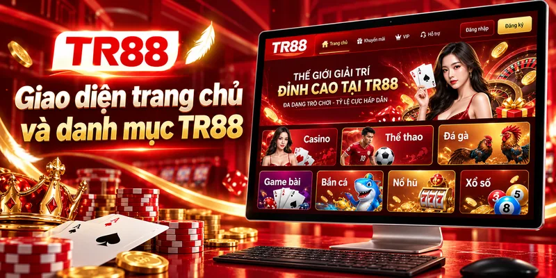 Giao diện tổng quan trang chủ TR88 và các chuyên mục tra cứu.